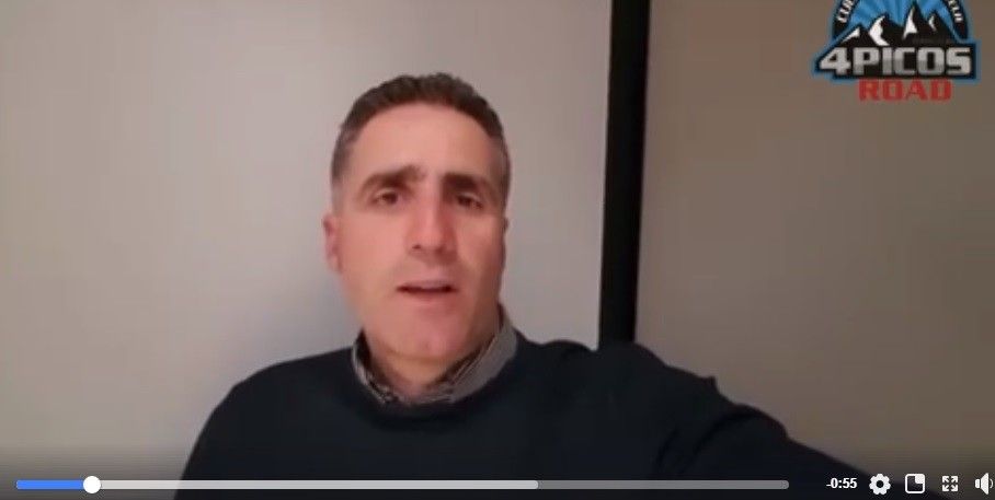 Vídeo de Miguel Induraín confirmando su participación en la 4 Picos Road