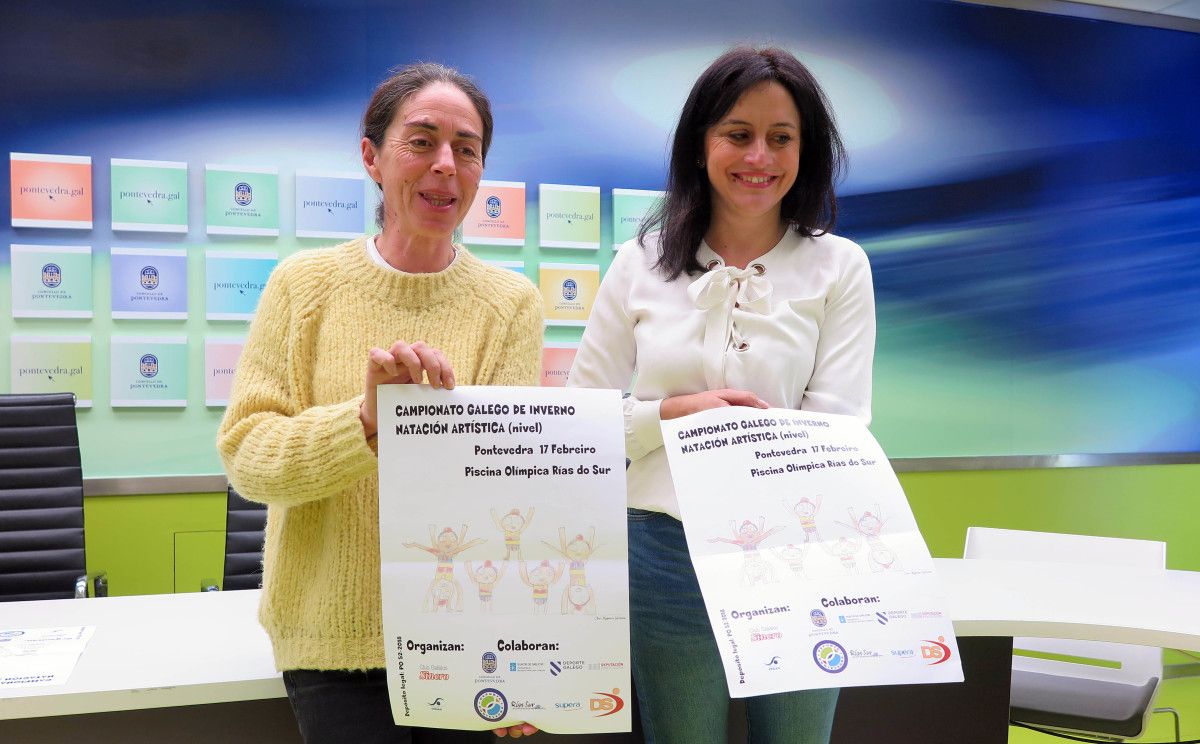 Anxos Riveiro y Belén Álvarez presentan el Campeonato Gallego de Invierno de Natación Sincronizada