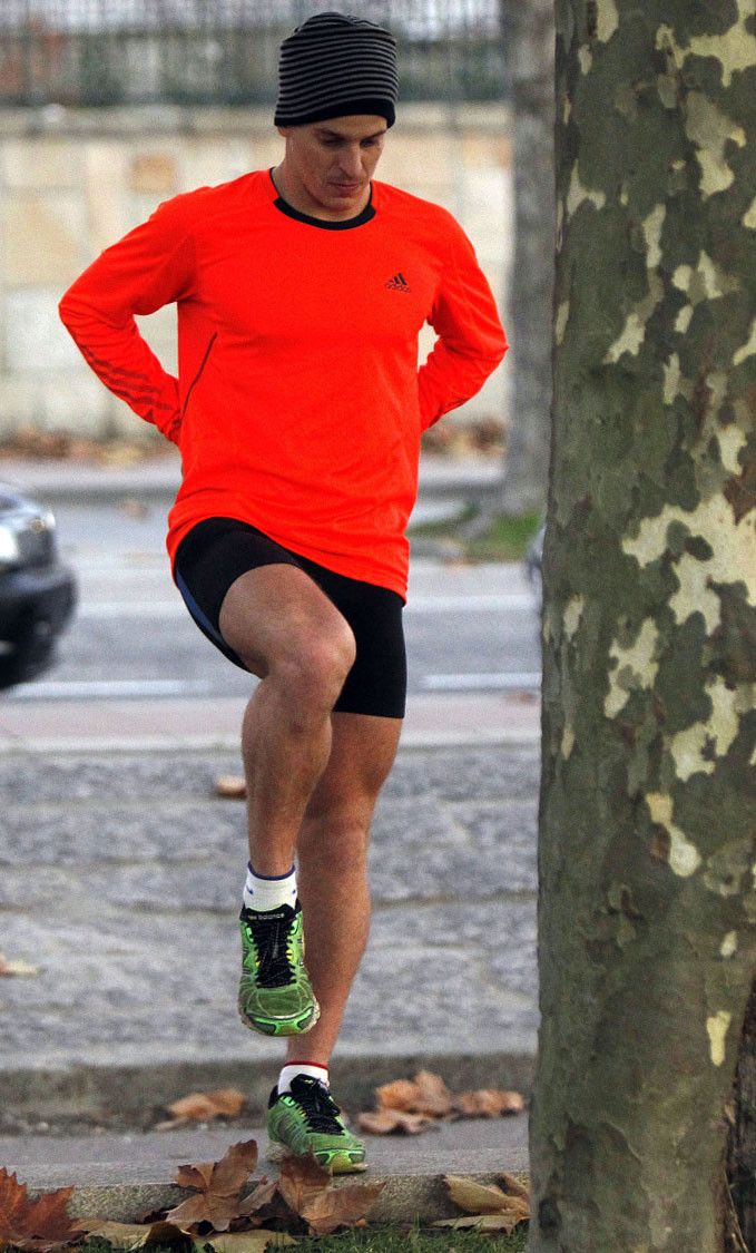 Pablo Dapena, adestrando en Pontevedra