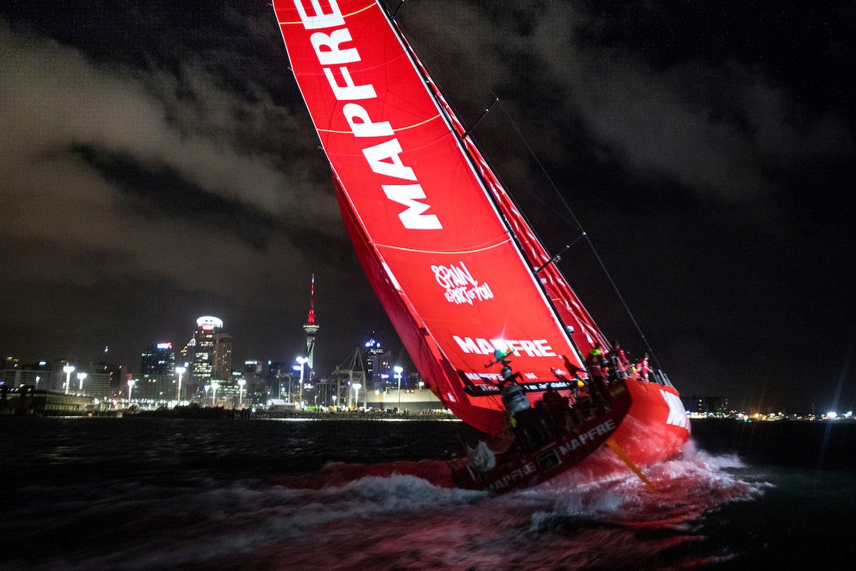 O Mapfre, no final da sexta etapa da Volvo Ocean Race en Auckland