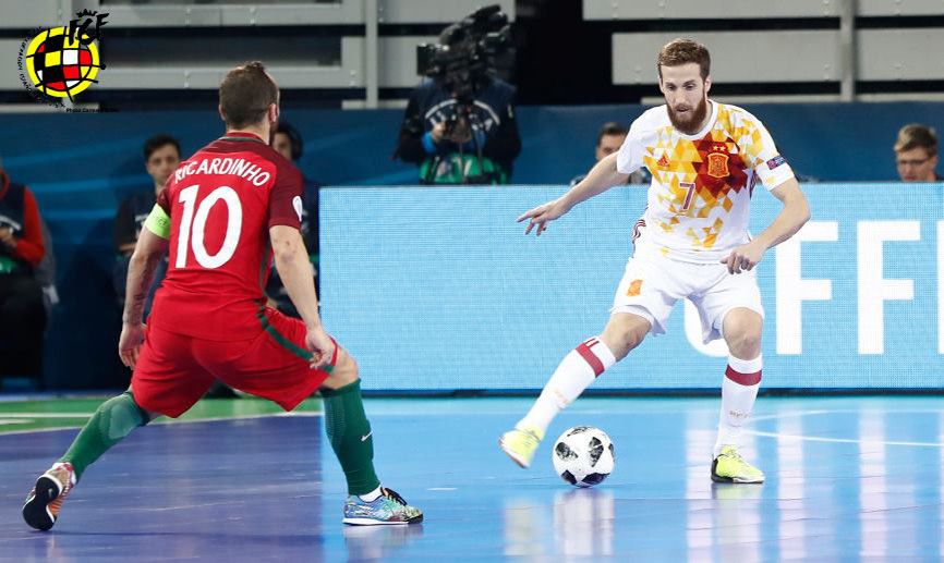 Final da Eurocopa de fútbol sala entre España e Portugal