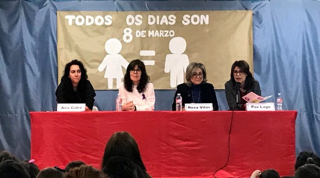 Charla de Ana Cidre, Rosa Vilas y Paz Lago en el CEIP de Nantes