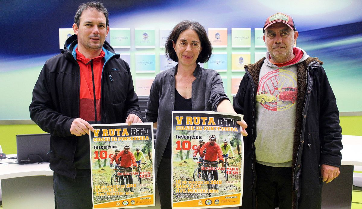 La concejala Anxos Riveiro, Abel Faro y Eusebio Rivero presentan la V Ruta BBT La concejala Anxos Riveiro, Abel Faro y Eusebio Rivero presentan la V Ruta BBT