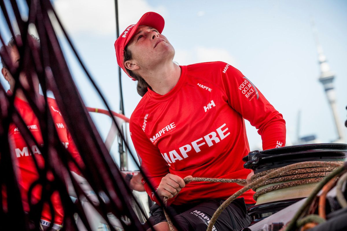 Támara Echegoyen, nun adestramento co Mapfre en Auckland