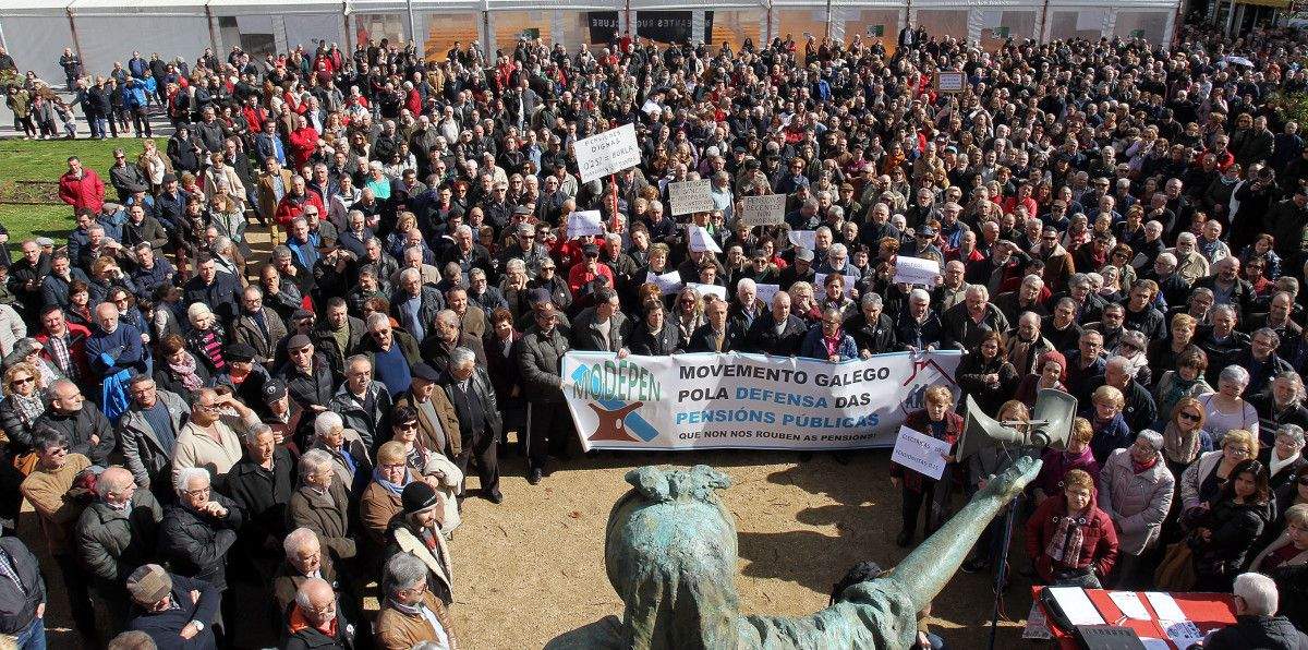 Manifestación en Pontevedra en defensa do sistema de pensións