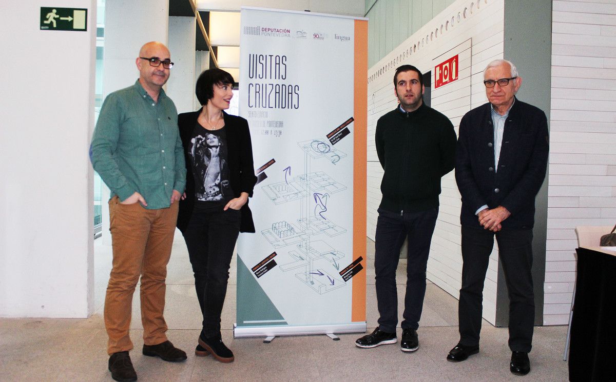 Presentación Visitas cruzadas 2018 con Francisco Castro, Nieves Rodríguez, Xosé Leal e Carlos Valle