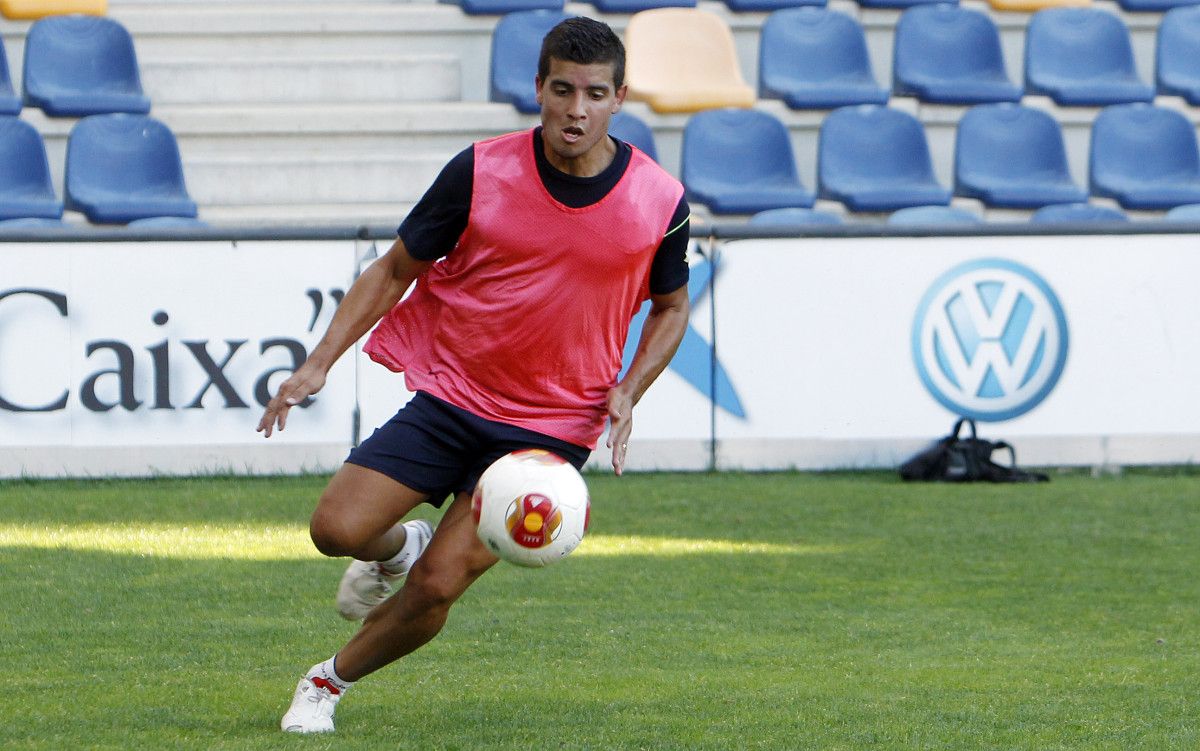 Adrián Gómez adestrando en Pasarón