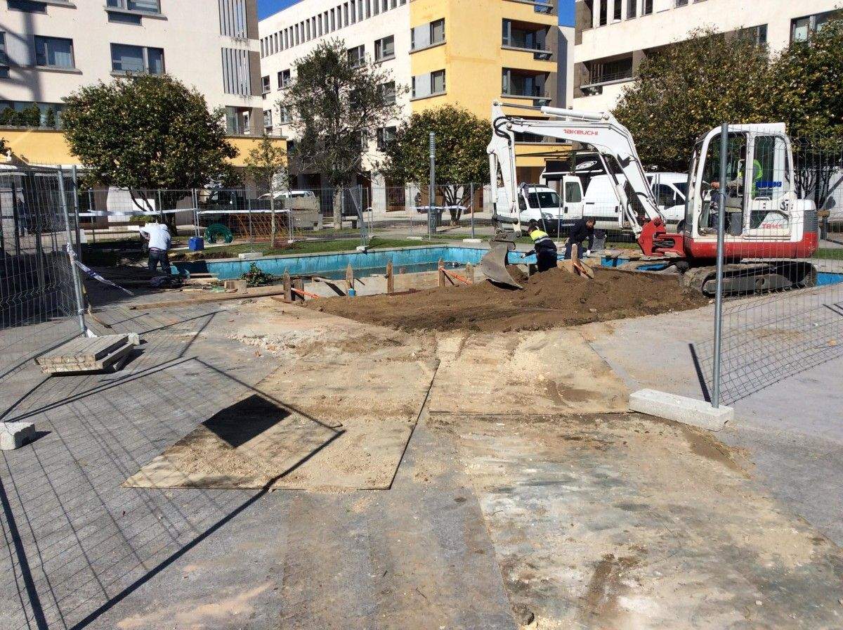 Obras de la nueva fuente de la Plaza de Massó