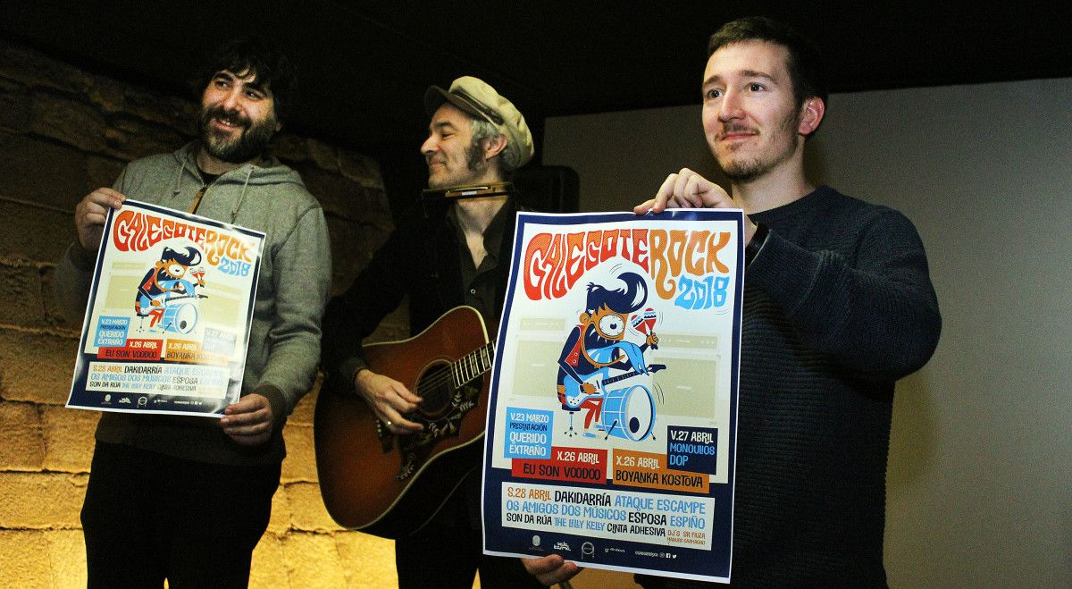 Marcos Rivas, Arturo Delgado y Alberto Oubiña presentan el Galegote Rock 2018