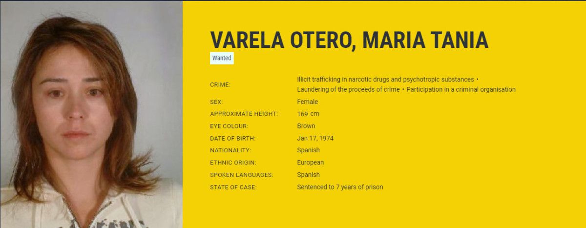 Ficha de Tania Varela en Europol