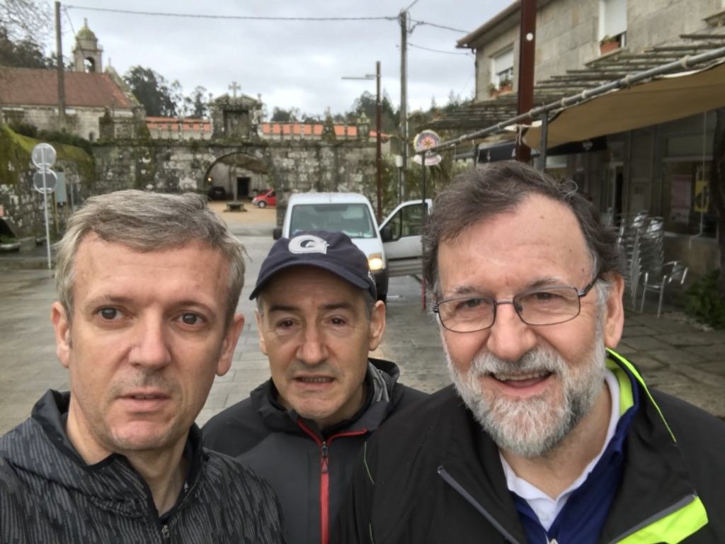 Alfonso Rueda, Jose Benito Suárez e Mariano Rajoy