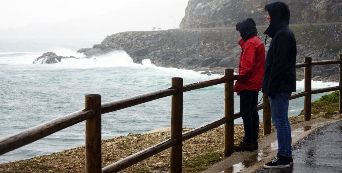 O mar durante a alerta laranxa do día 29 de marzo