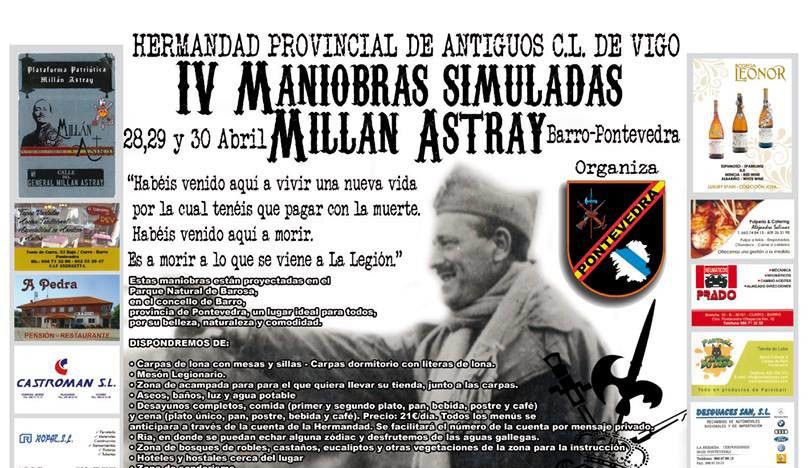 Cartel de las IV Maniobras simuladas Millán Astray
