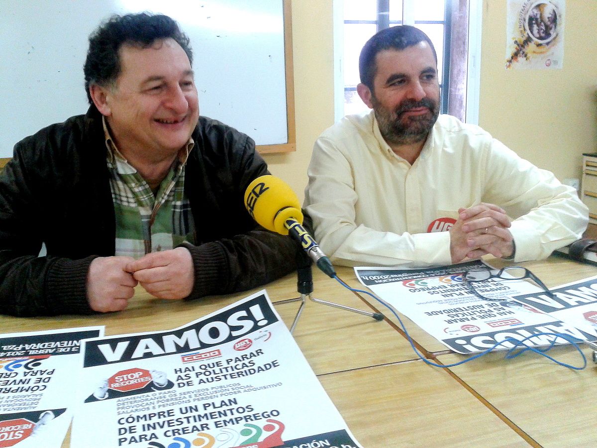 José Luis García Pedrosa y Ramón Vidal, secretarios comarcales de CC.OO. y UGT