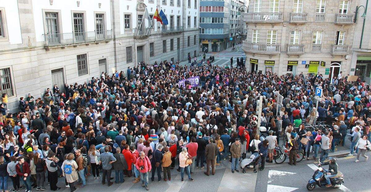 Concentración contra la sentencia del Tribunal de Navarra en el caso de 'La Manada'