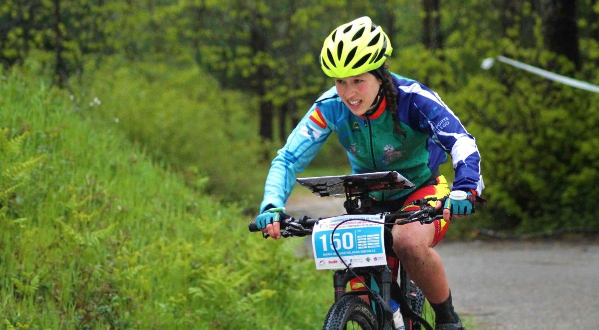 Mar Delgado, no Campionato de España de Orientación MTB en Pontevedra