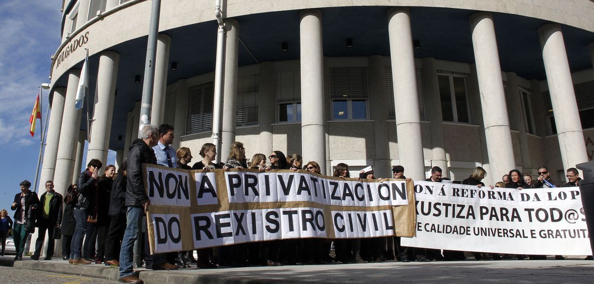 Concentración de trabajadores judiciales en A Parda
