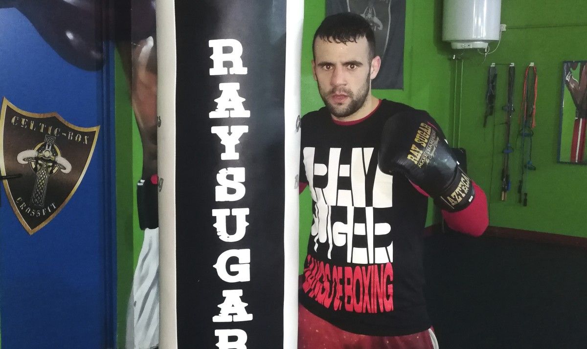 Aarón González, durante un entrenamiento