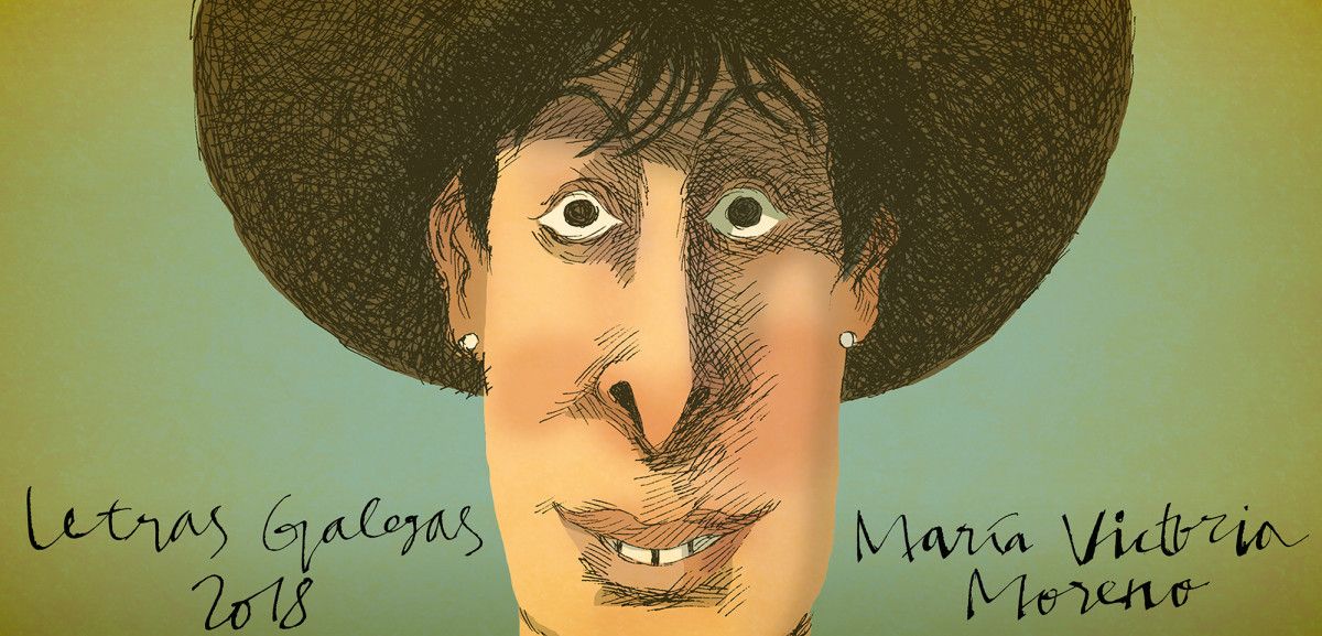 Cartel de la exposición "María Victoria Moreno. Paisaxes e personaxes" Cartel de la exposición "María Victoria Moreno. Paisaxes e personaxes"