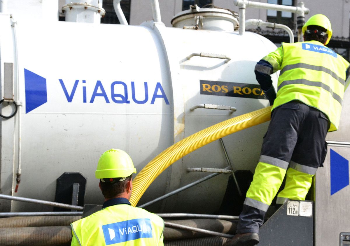 Traballadores da empresa Viaqua