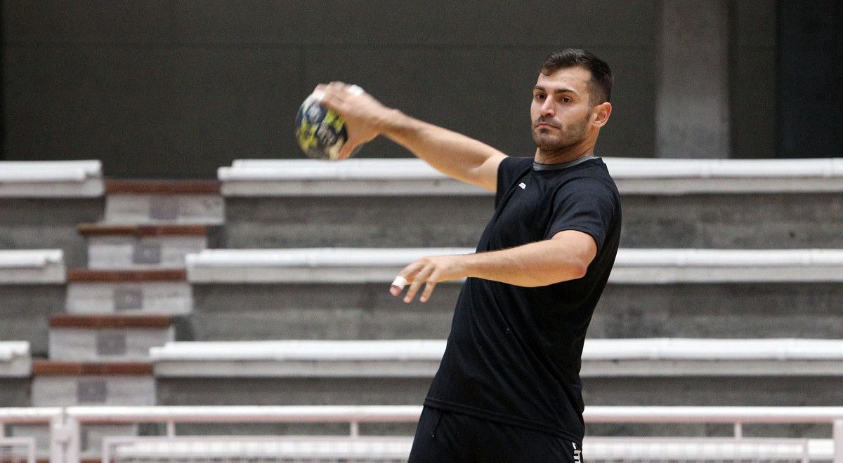 José Manuel Rial en un entrenamiento del Teucro