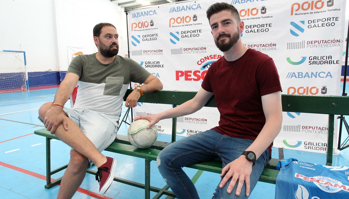 David Riveira e Dani Díaz, na súa presentación co Poio Pescamar