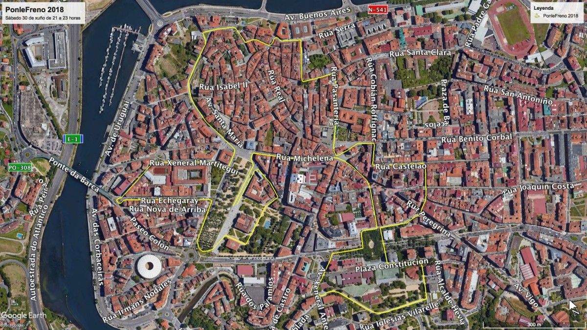 Percorrido da carreira 'Ponlle freo'