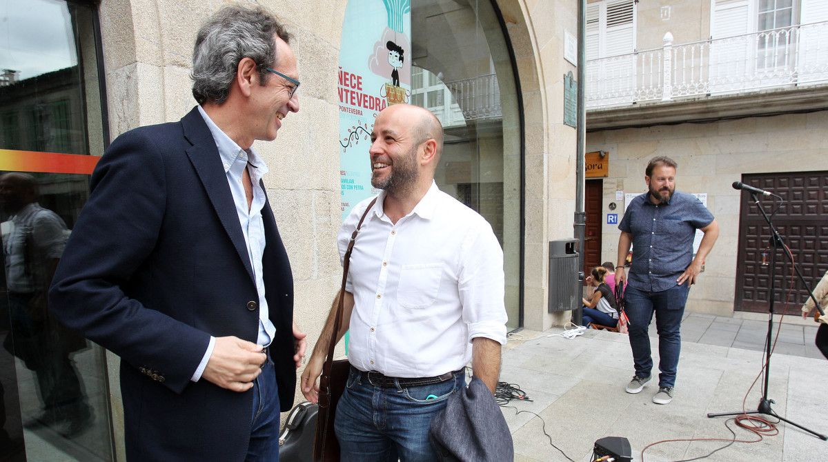 Acto de En Marea, con Luis Villares y Luis Rei