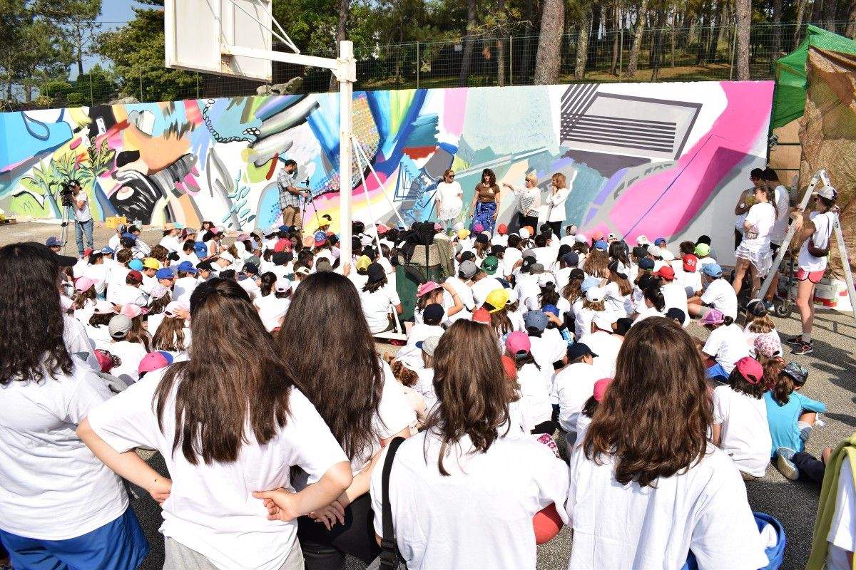 Intervención de 'Mulleres en Acción. Violencia Zero' no campamento da Lanzada