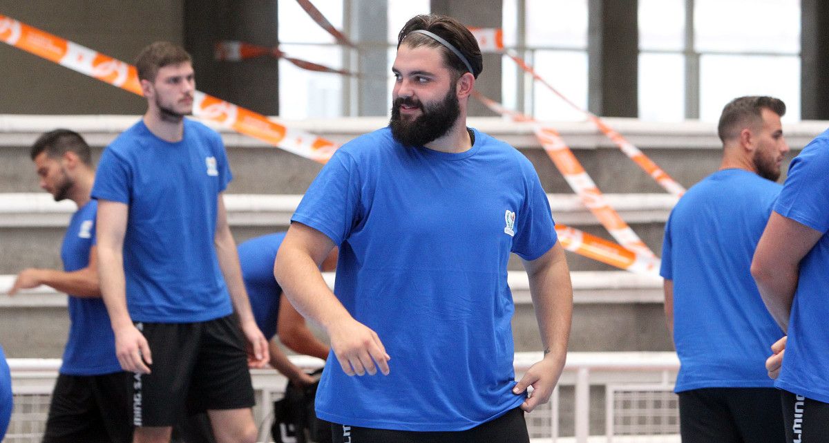 Samu Gómez, nun adestramento co Teucro