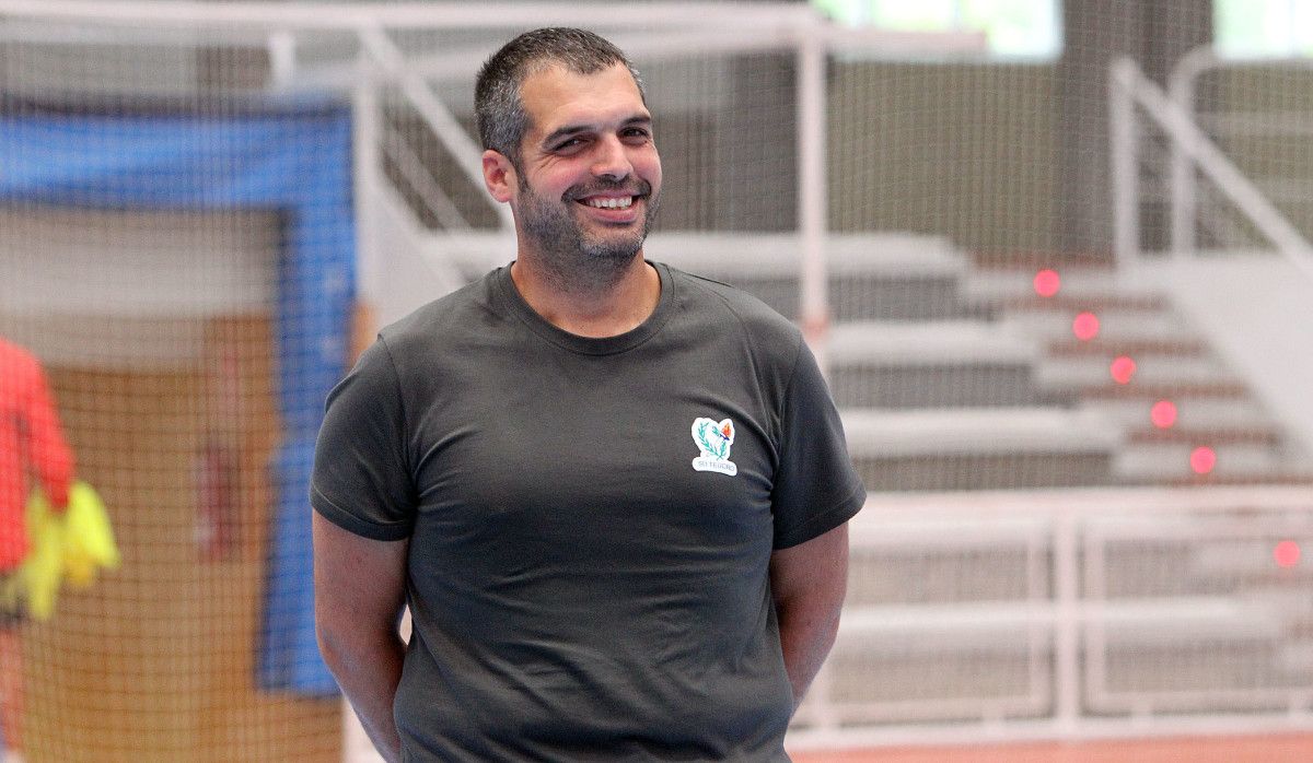Luis Montes, en el primer entrenamiento del Teucro 2018/2019