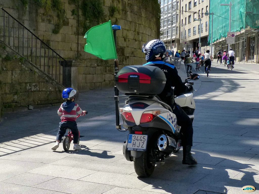 Policía Local durante a Pedalada