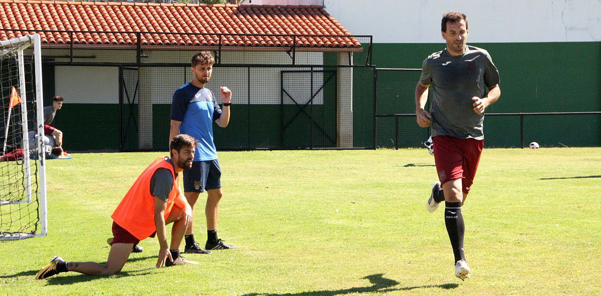 Mikel Arruabarrena, no seu primeiro adestramento co Pontevedra