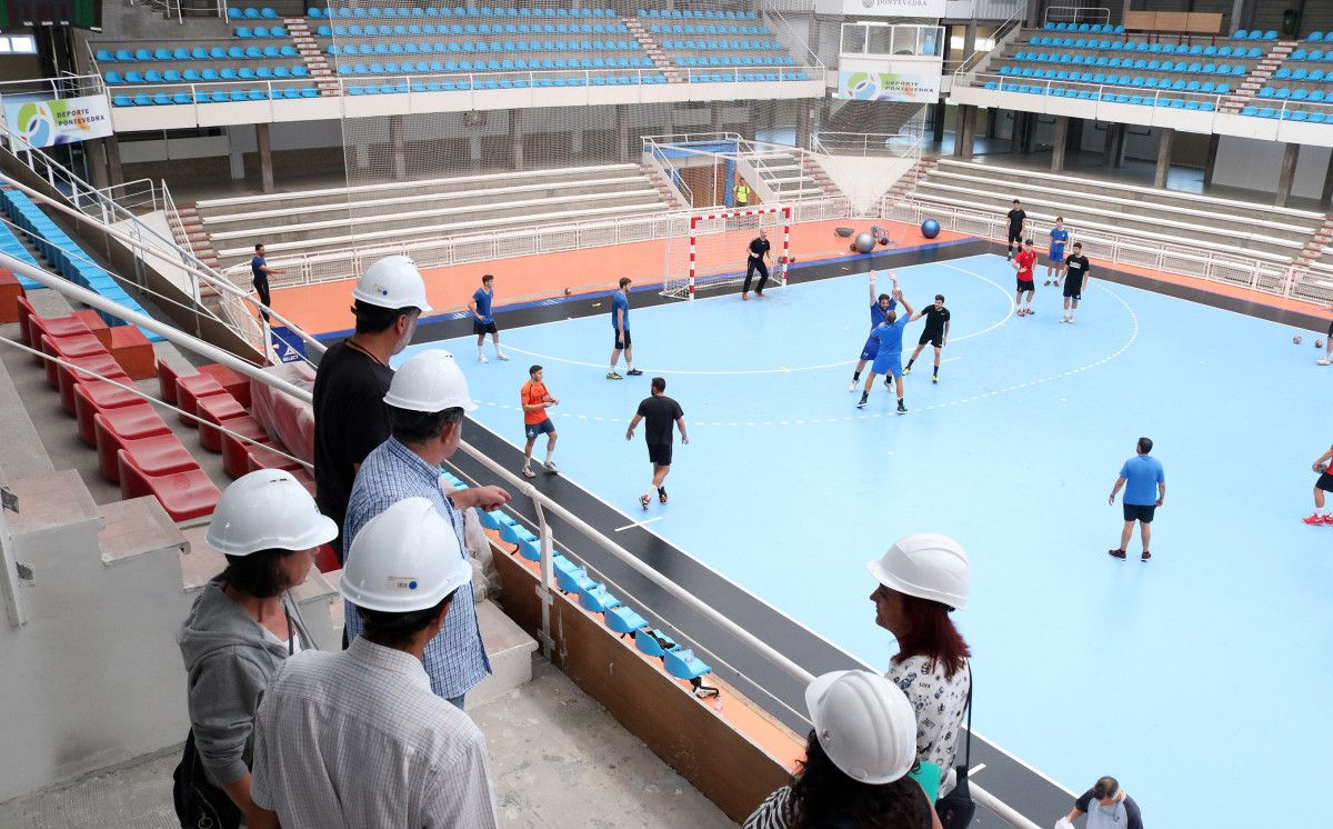 Visita a las obras de accesibilidad en el Pabellón Municipal de los Deportes