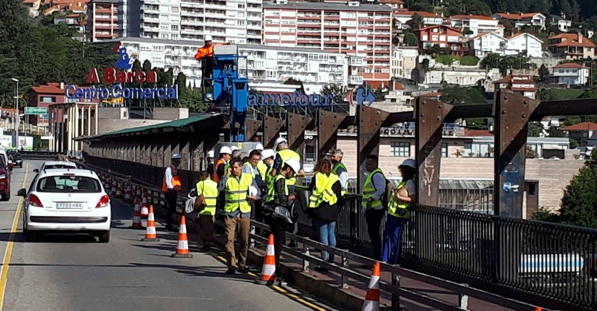 Obras de reforma del puente de A Barca