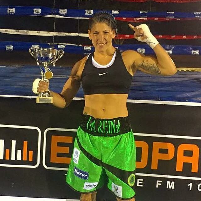 Miriam Gutiérrez tras un combate