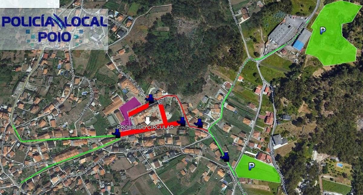 Operativo de tráfico en Campelo por el Festival da Ameixa