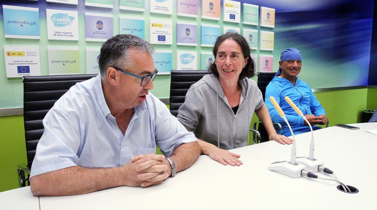 Carlos Noya, Anxos Riveiro e Miguel Novegil presentan as actividades de promoción do squash