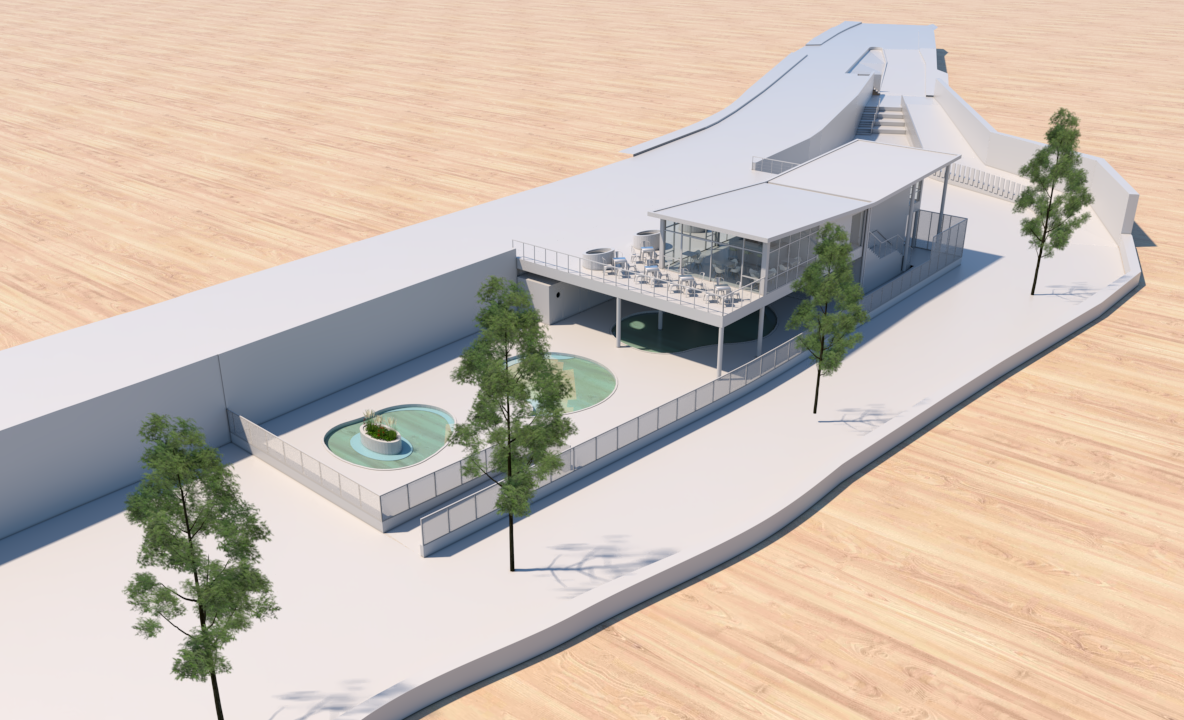 Maqueta del futuro espacio termal de Ponte Caldelas