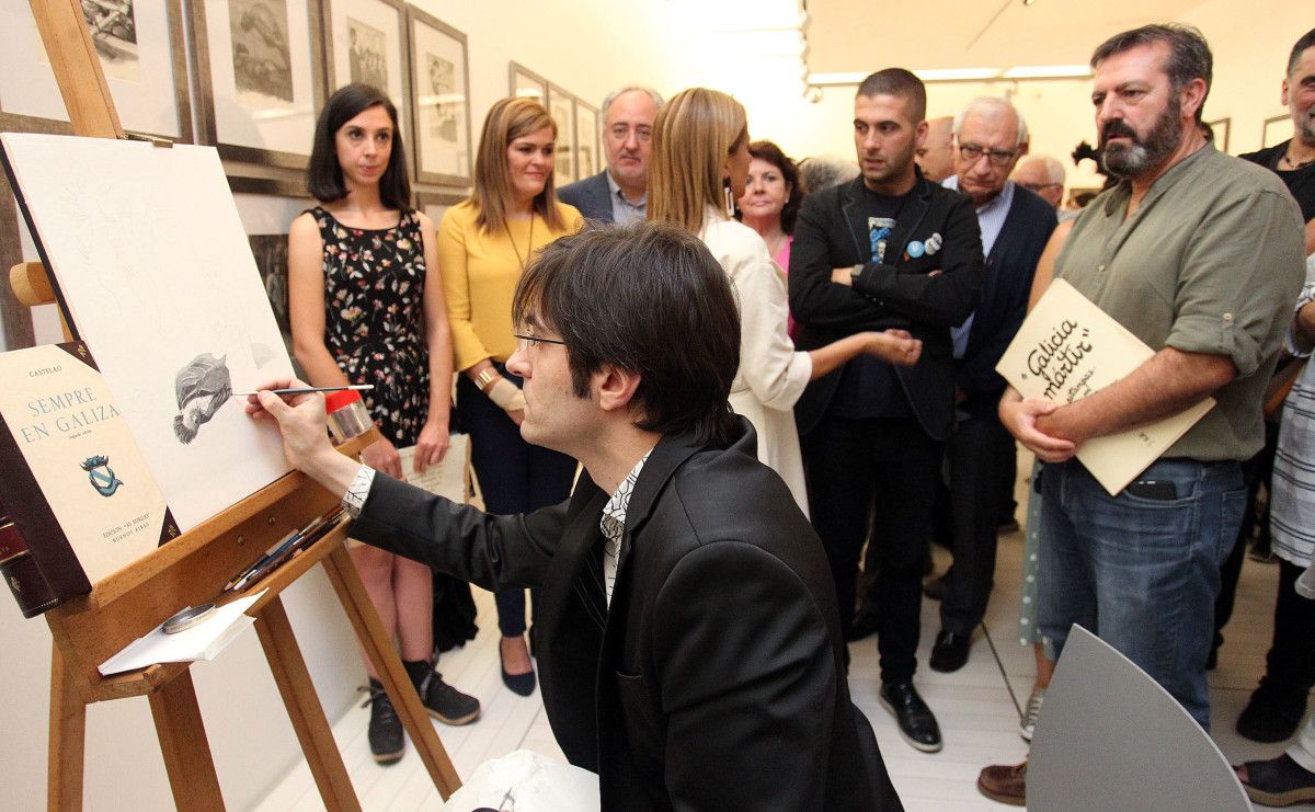 Acto contra la manipulación de la historia realzado por Kiko da Silva en el Museo de Pontevedra