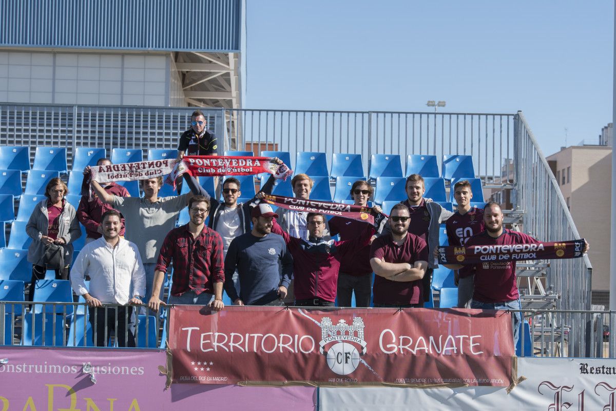 Peña Territorio Granate, en el partido entre Fuenlabrada y Pontevedra