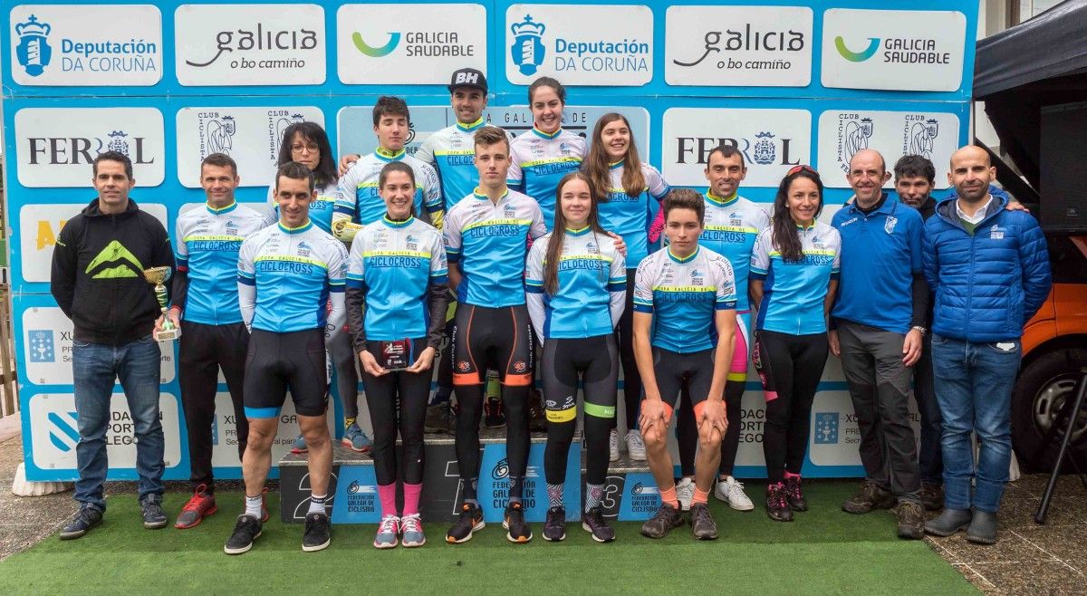 Vencedores da proba da Copa Galicia de Ciclocrós en Ferrol