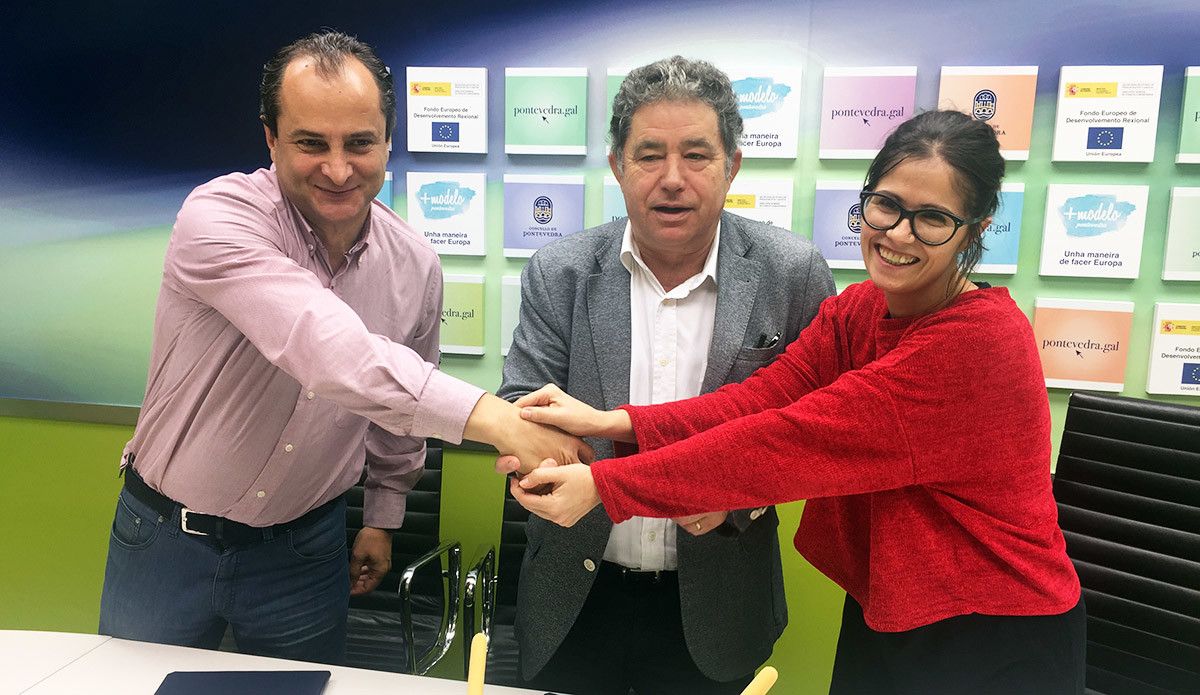 Miguel Lago, Miguel Anxo Fernández Lores y Anabel Gulías