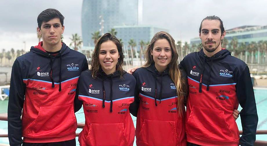Deportistas do Galaico no Campionato de España Absoluto de Inverno en Barcelona