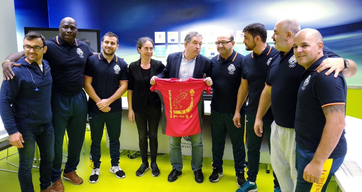 Recepción en el Concello de Pontevedra a los seleccionadores nacionales de luchas olímpicas