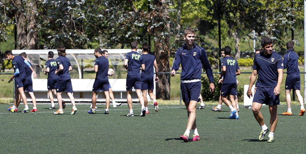 Adestramento do primeiro equipo do Pontevedra na Xunqueira