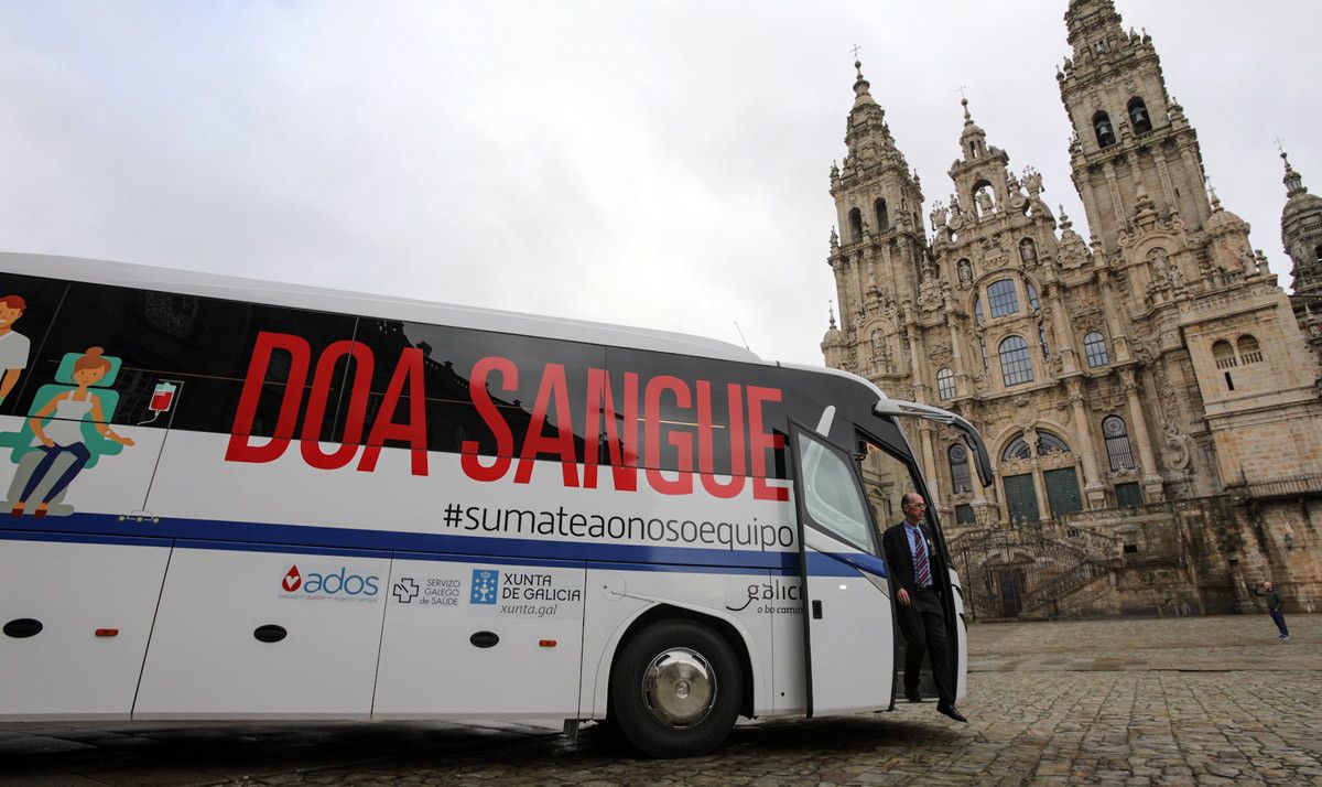 Unidade móbil de doazón de sangue