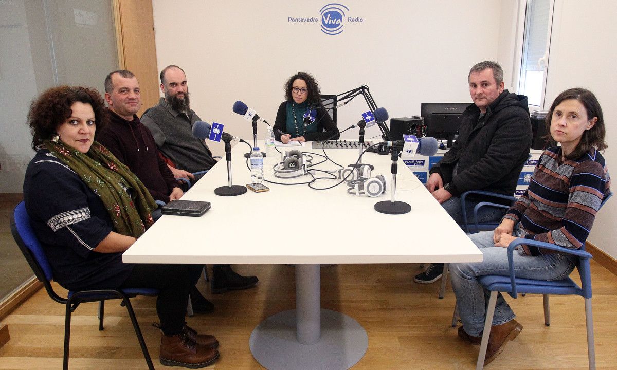 Membros da Asociación de Canteiros de Poio nas Conversas na Ferrería
