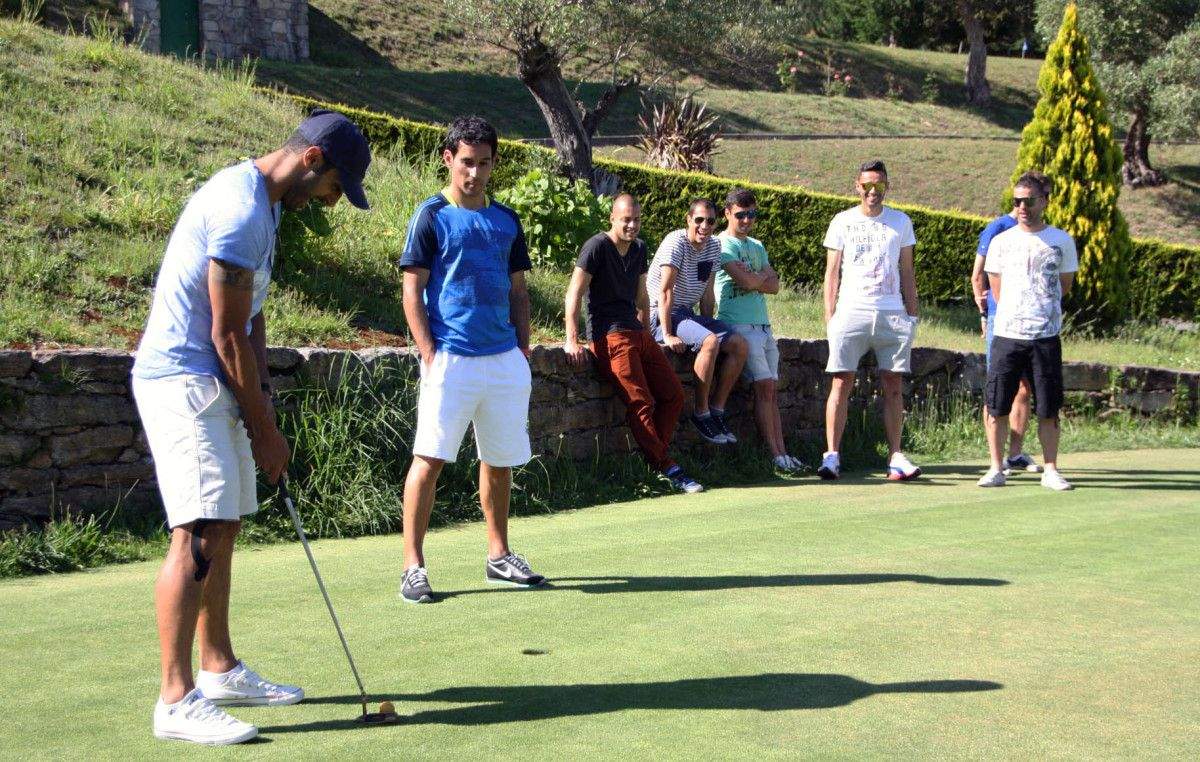 Os xpgadores do Pontevedra no Club de Golf Ría de Vigo