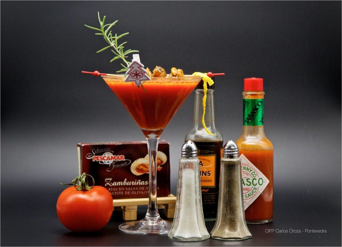 Bloody Mary de zamburiñas gourmet Pescamar